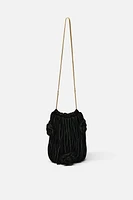 FLORAL VELVET EFFECT BUCKET BAG