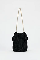 FLORAL VELVET EFFECT BUCKET BAG