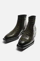 EMBOSSED LEATHER BOOTS