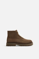 LEATHER LACE-UP BOOTS