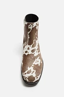 ANIMAL PRINT LEATHER BOOTS