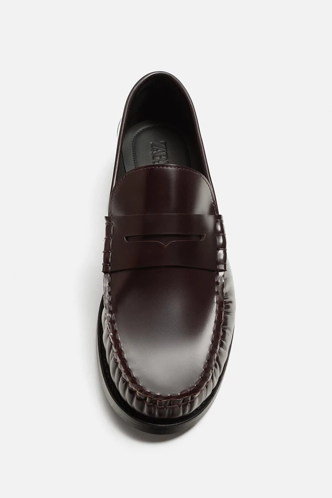 LEATHER PENNY LOAFERS