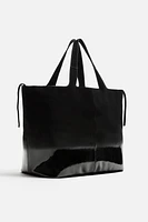 LACQUERED LEATHER SHOPPER BAG