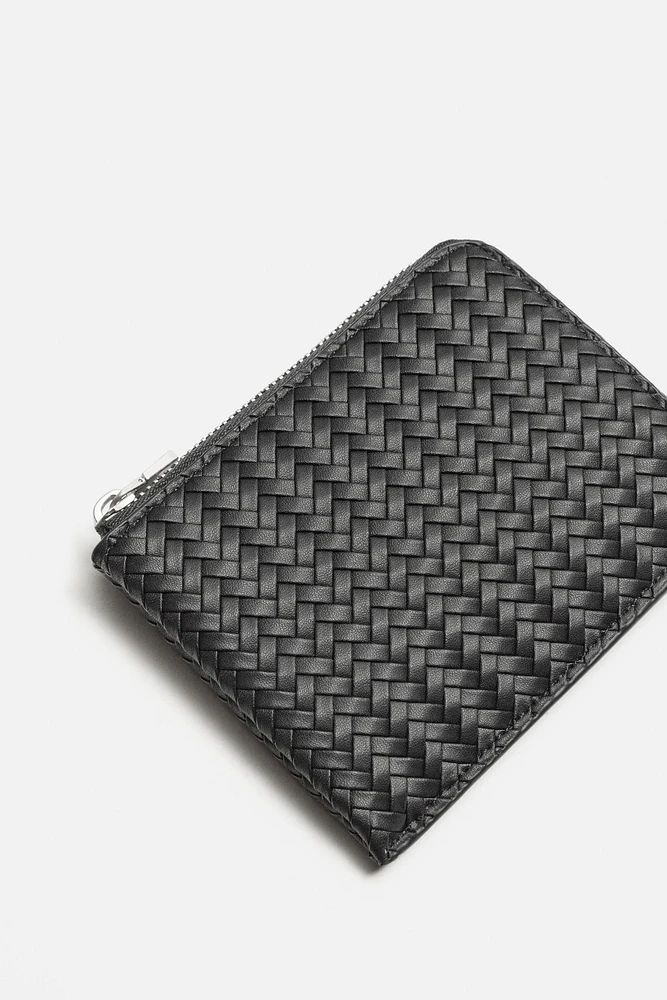 WOVEN WALLET WITH ZIPPER