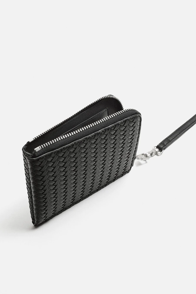 WOVEN WALLET WITH ZIPPER