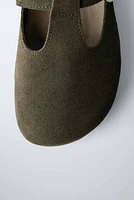 SPLIT LEATHER CLOGS