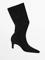 Stretch high-heel boots