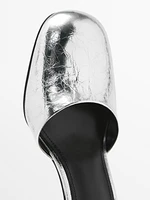 Metallic high-heel shoes