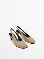 High-heel slingback shoes