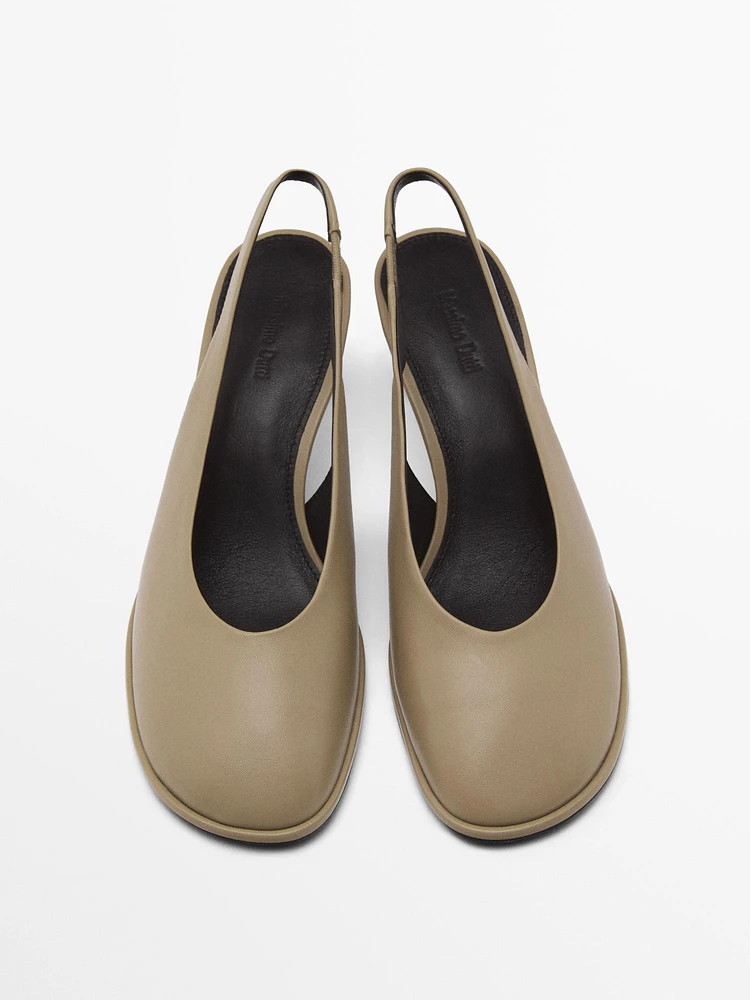 High-heel slingback shoes