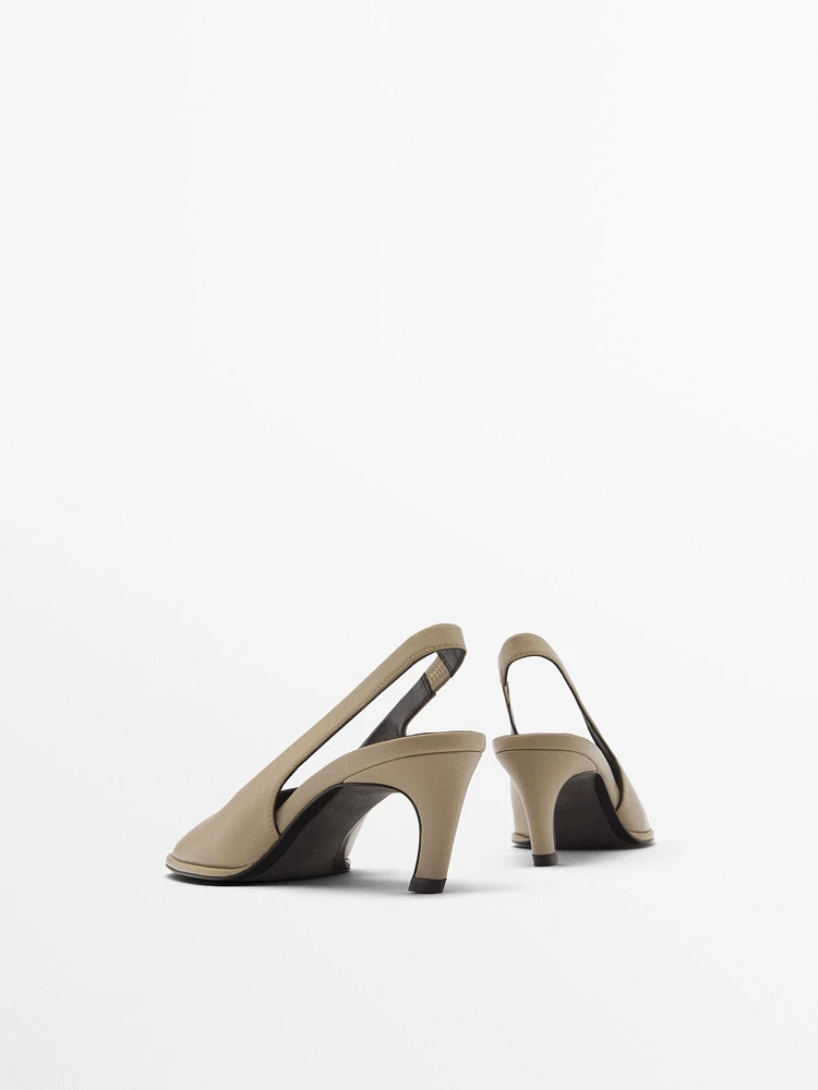 High-heel slingback shoes