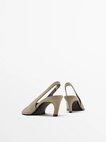 High-heel slingback shoes