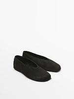 Furskin ballet flats