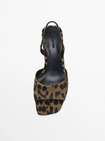 Animal print high-heel sandals