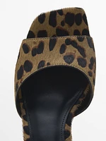 Animal print high-heel sandals