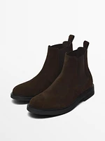 Split suede chelsea ankle boots