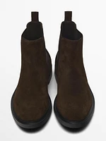 Split suede chelsea ankle boots