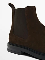 Split suede chelsea ankle boots