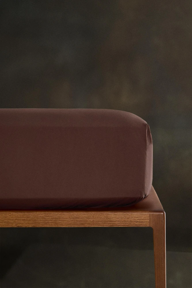 PERCALE COTTON FITTED SHEET | 11.8" THICK ( THREAD COUNT