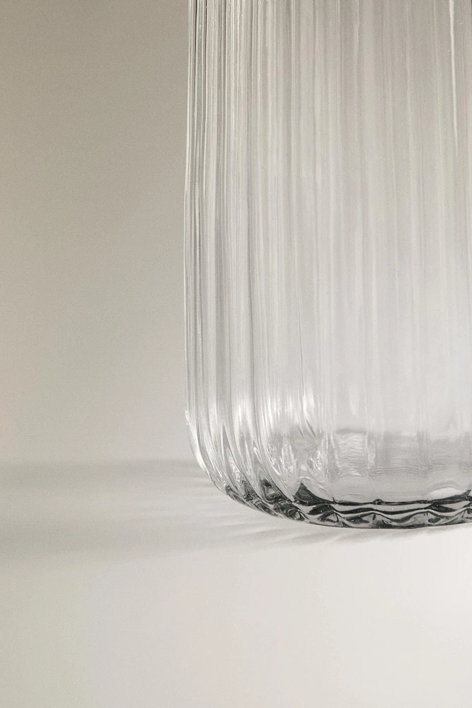 RAISED DESIGN GLASS PITCHER