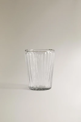 RAISED DESIGN GLASS TUMBLER