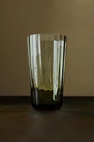 GLASS SOFT DRINK TUMBLER WITH LINE DESIGN