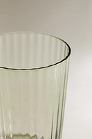 GLASS SOFT DRINK TUMBLER WITH LINE DESIGN