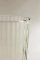 GLASS SOFT DRINK TUMBLER WITH LINE DESIGN