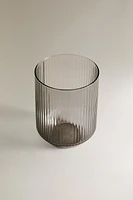 BOROSILICATE GLASS TUMBLER WITH RAISED LINES