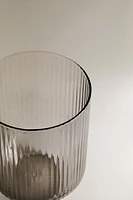 BOROSILICATE GLASS TUMBLER WITH RAISED LINES