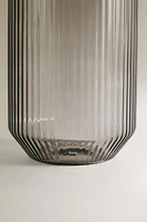 BOROSILICATE GLASS TUMBLER WITH RAISED LINES