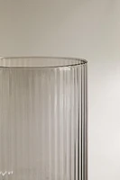 BOROSILICATE GLASS TUMBLER WITH RAISED LINES