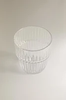 RAISED DESIGN GLASS TUMBLER