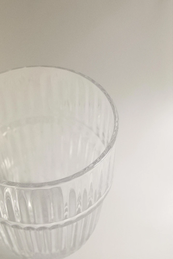 RAISED DESIGN GLASS TUMBLER