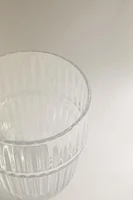 RAISED DESIGN GLASS TUMBLER