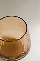 GLASS TUMBLER WITH LINE DESIGN