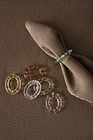 SET OF GLASS NAPKIN RINGS (SET OF 6)