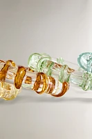 SET OF GLASS NAPKIN RINGS (SET OF 6)