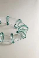 SET OF GLASS NAPKIN RINGS (SET OF 6)