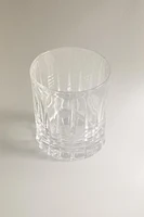 CRYSTALLINE TUMBLER WITH RAISED DESIGN