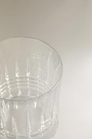 CRYSTALLINE TUMBLER WITH RAISED DESIGN