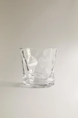 RAISED DESIGN GLASS TUMBLER