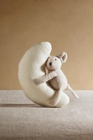 CHILDREN’S PLUSH TOY RATTLE WITH A MOUSE AND MOON