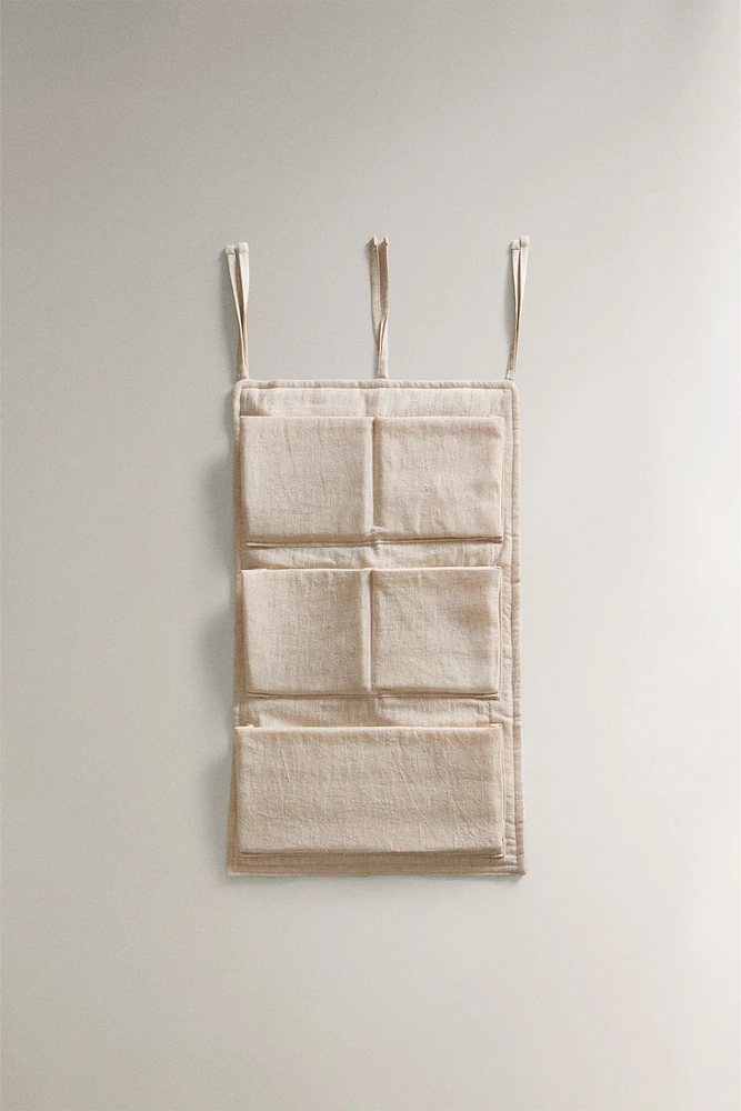 CHILDREN’S PLAIN LINEN POPLIN HANGING ORGANIZER