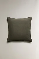 WASHED-EFFECT LINEN PILLOW SHAM FOR QUILT