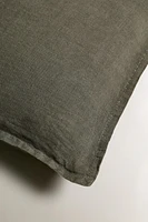 WASHED-EFFECT LINEN PILLOW SHAM FOR QUILT