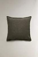 WASHED-EFFECT LINEN PILLOW SHAM FOR QUILT