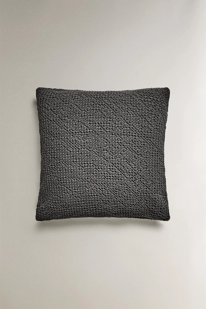 MINI WAFFLE KNIT THROW PILLOW COVER