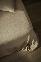 PLAIN FADED LINEN BEDSPREAD