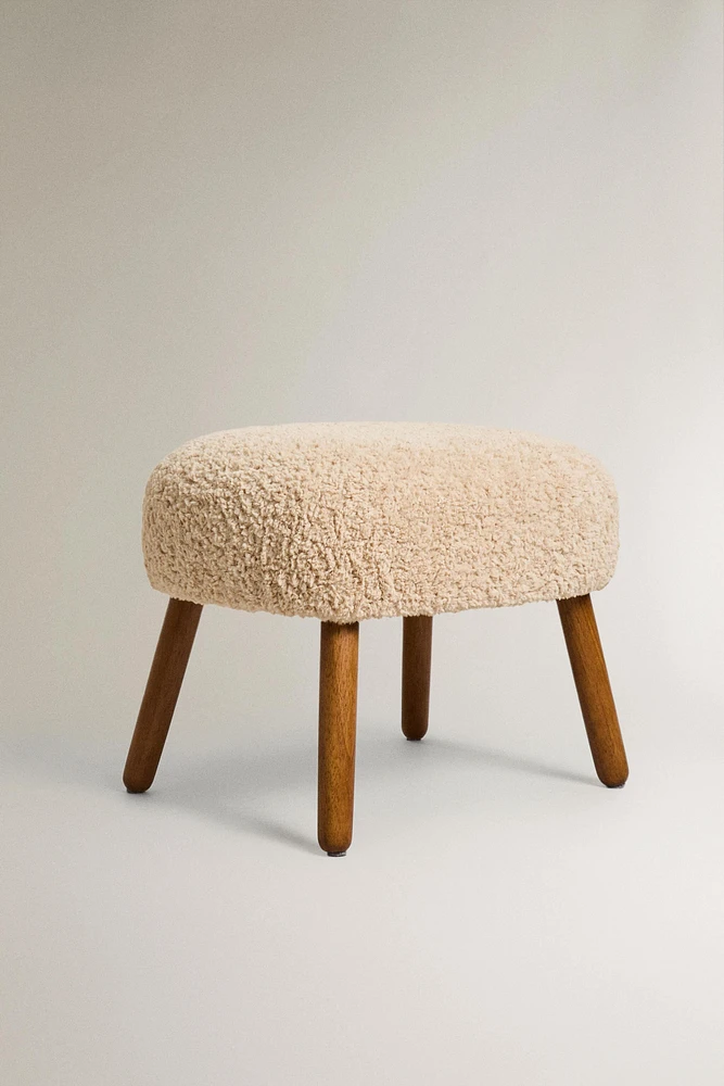 TABOURET REPOSE-PIEDS TISSU BOUCLÉ